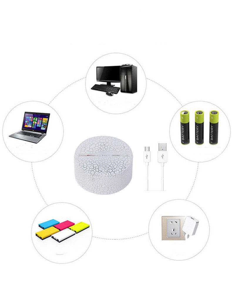 3D Lamp Illusion 16 colors remote control battery operated Time Setting Gift for birthday Christmas Wedding
