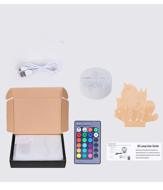 3D Lamp Illusion 16 colors remote control battery operated Time Setting Gift for birthday Christmas Wedding